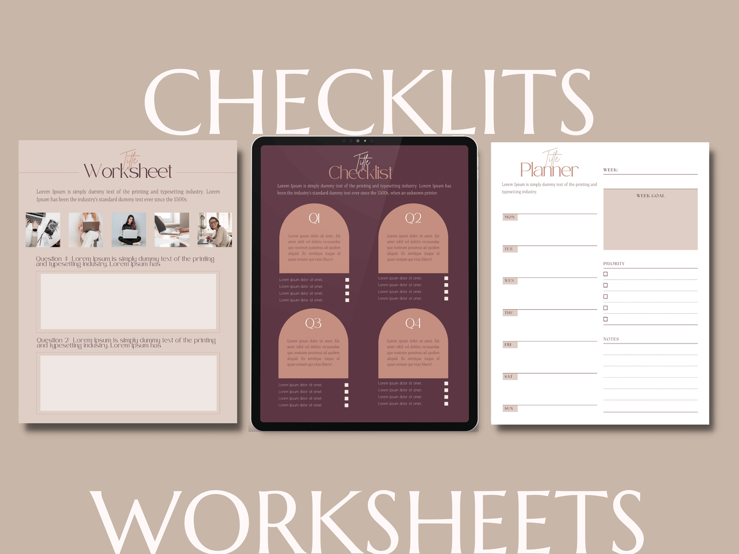 Editable Ebook, Guide, Lead Magnet, Checklist, Worksheets, Planners Canva Templates