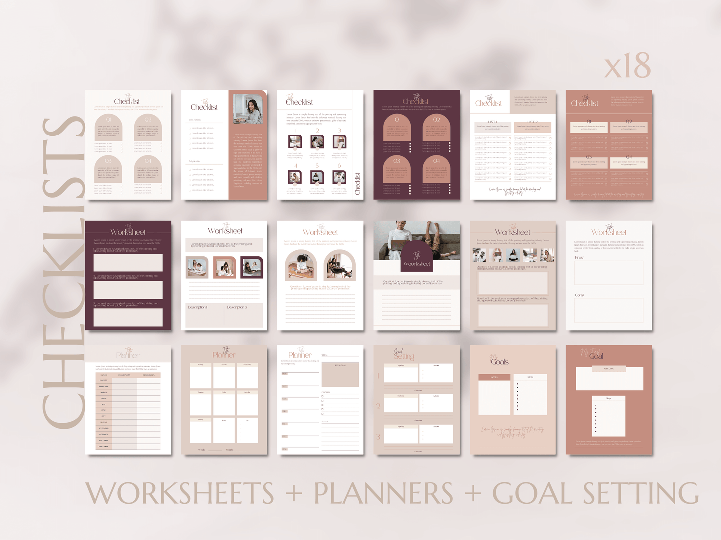 Editable Ebook, Guide, Lead Magnet, Checklist, Worksheets, Planners Canva Templates