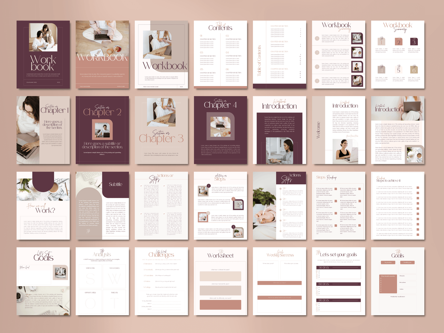 Workbook, Lead Magnet, Course, Checklist, Worksheets, Planners, Goals Setting Templates