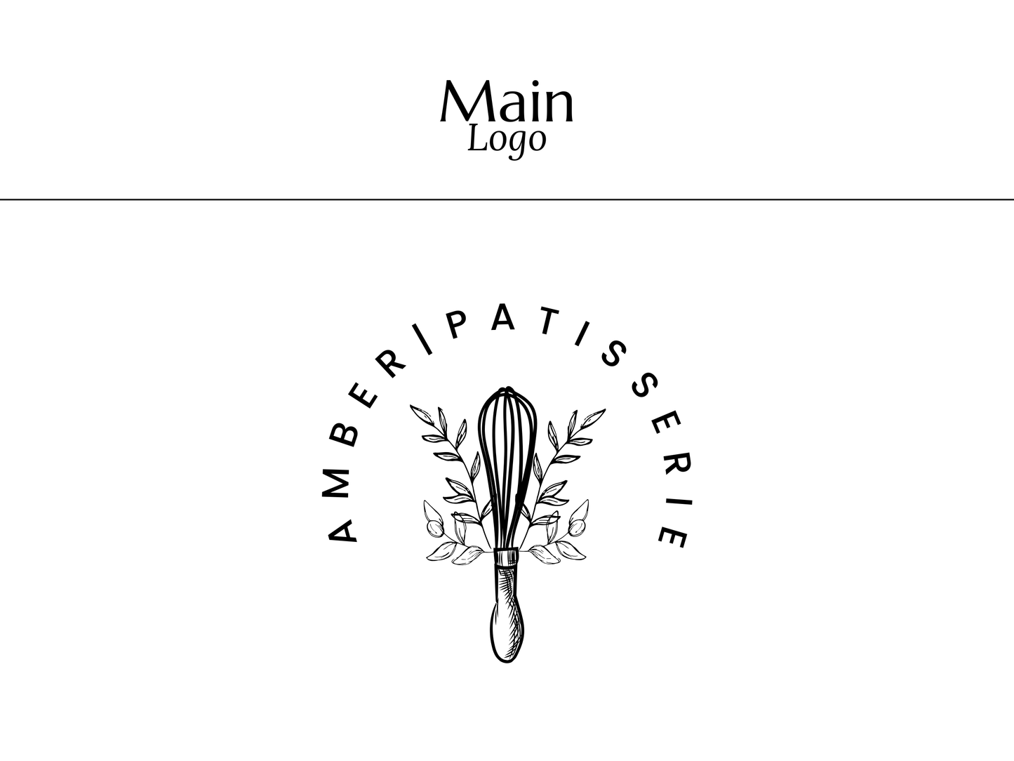 AMBER | Bakery Logo Kit | DIY Canva Design Template, Black & White Elegant Branding