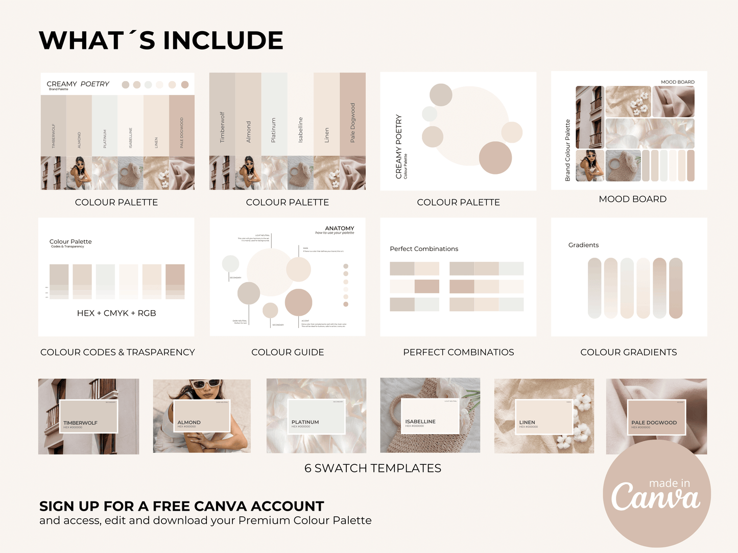 Creamy Poetry | Elegant Neutral Canva Color Palette for Branding