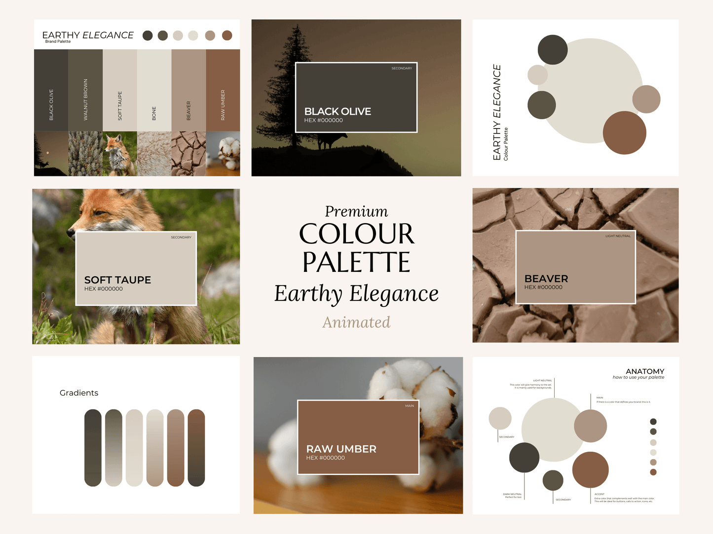 Earthy Elegance | Editable Canva Color Palette for Organic Brands