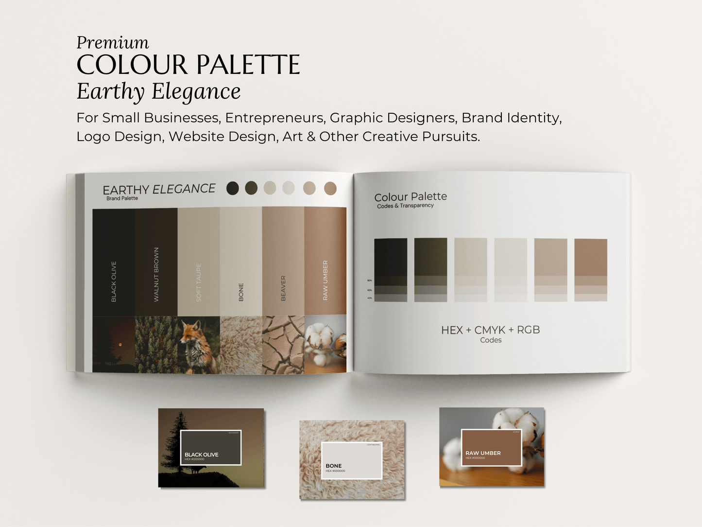 Earthy Elegance | Editable Canva Color Palette for Organic Brands