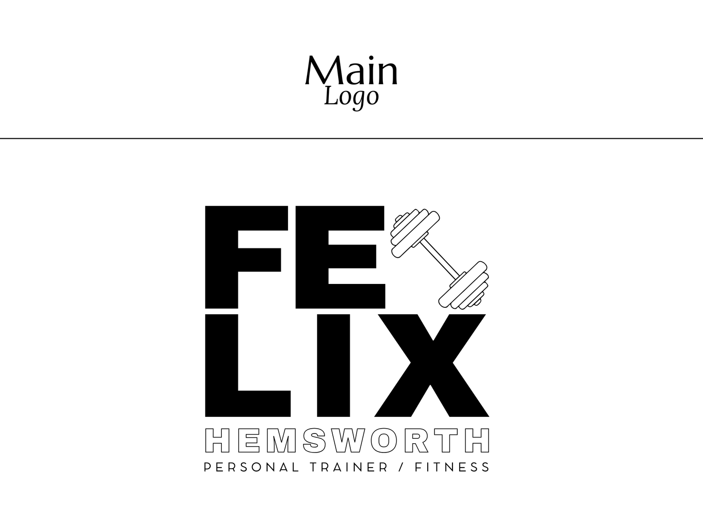 FELIX | Fitness & Trainer Logo Kit | DIY Black & White Canva Template, Modern Branding Design