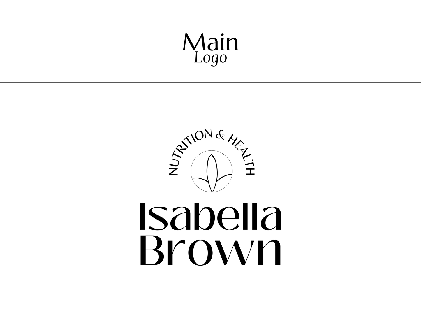 ISABELLA | Nutritionist & Health Logo Kit | DIY Canva Template, Black & White Modern Branding