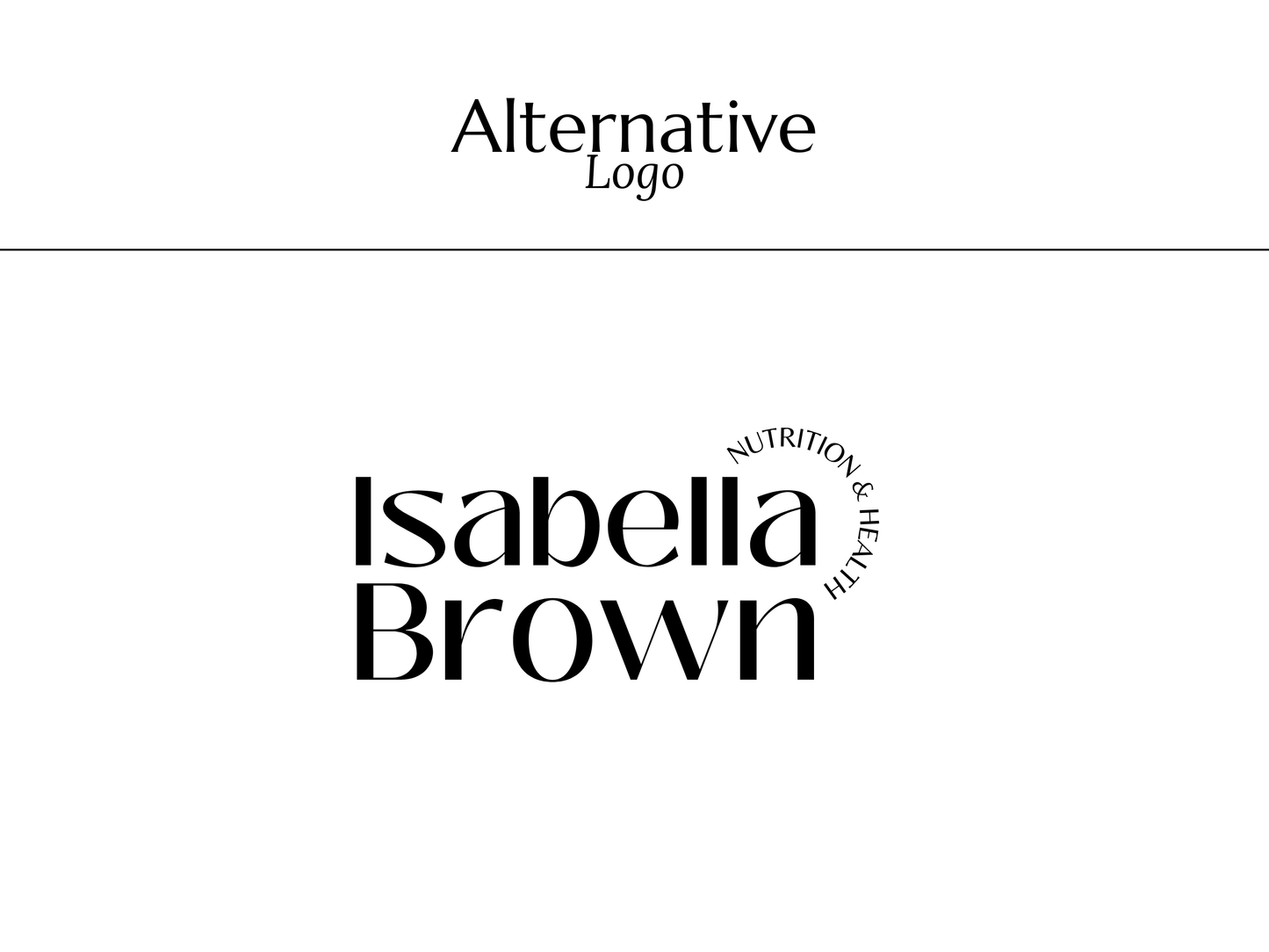 ISABELLA | Nutritionist & Health Logo Kit | DIY Canva Template, Black & White Modern Branding