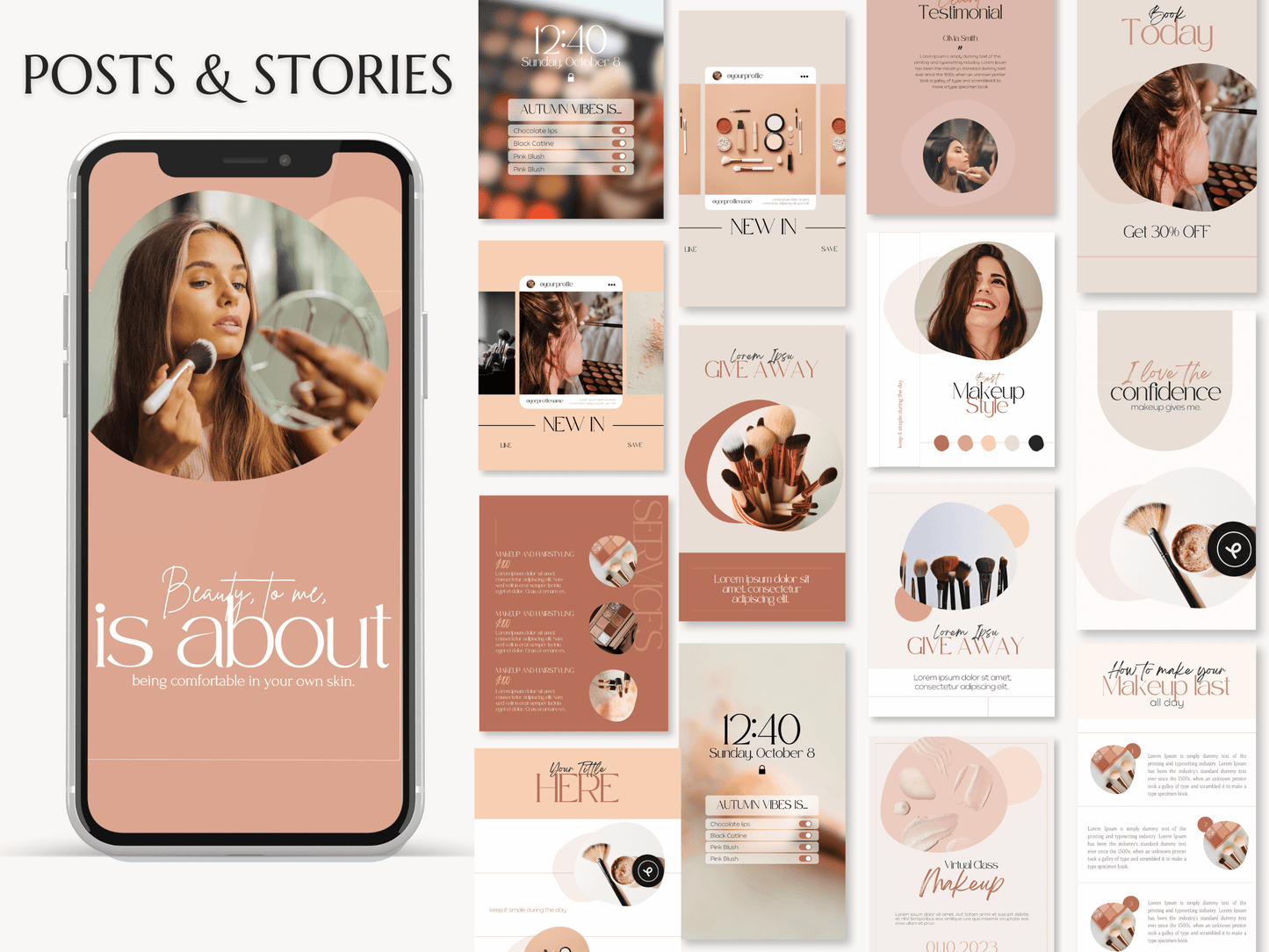 ISABELLA | BEAUTY - MAKEUP | DYI Personal Branding Kit | Canva Templates - Logos, Brand Board, Business Card, Email Signature, Social Media Kit