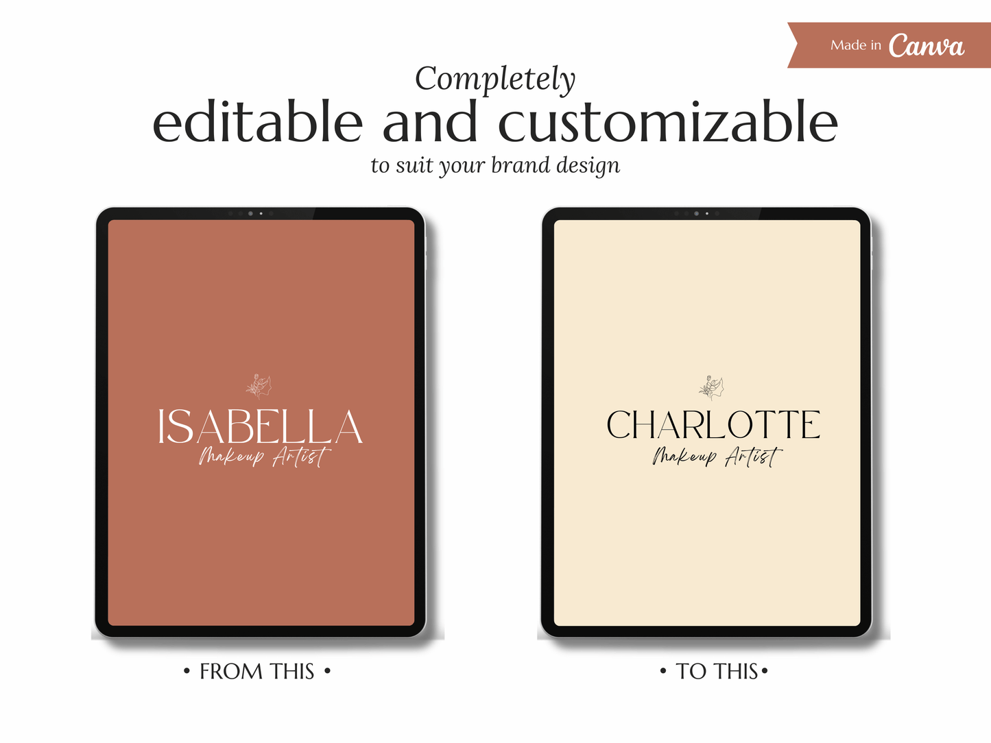 ISABELLA | BEAUTY - MAKEUP | DYI Personal Branding Kit | Canva Templates - Logos, Brand Board, Business Card, Email Signature, Social Media Kit