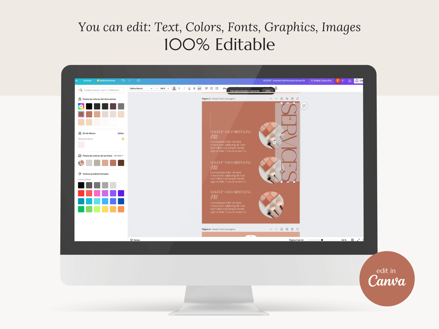 ISABELLA | BEAUTY - MAKEUP | DYI Personal Branding Kit | Canva Templates - Logos, Brand Board, Business Card, Email Signature, Social Media Kit