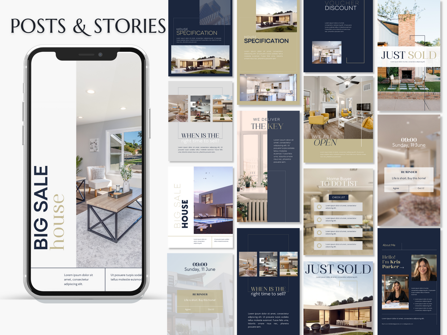 KRIS | REAL ESTATE - REALTOR - EXPERT | DYI Personal Branding Kit | Canva Templates - Logos, Brand Board, Business Card, Email Signature, Social Media Kit