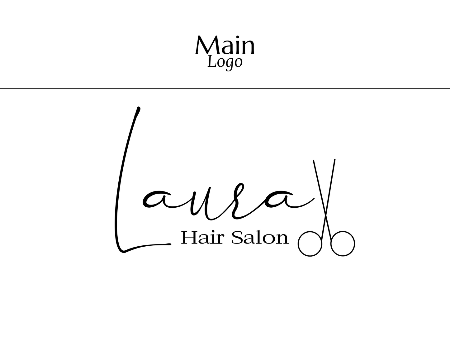 LAURA | Hairstylist & Beauty Salon Logo Kit | DIY Elegant Black & White Canva Template