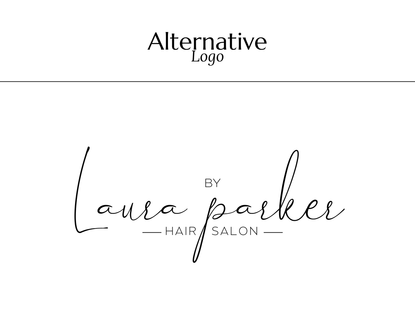 LAURA | Hairstylist & Beauty Salon Logo Kit | DIY Elegant Black & White Canva Template