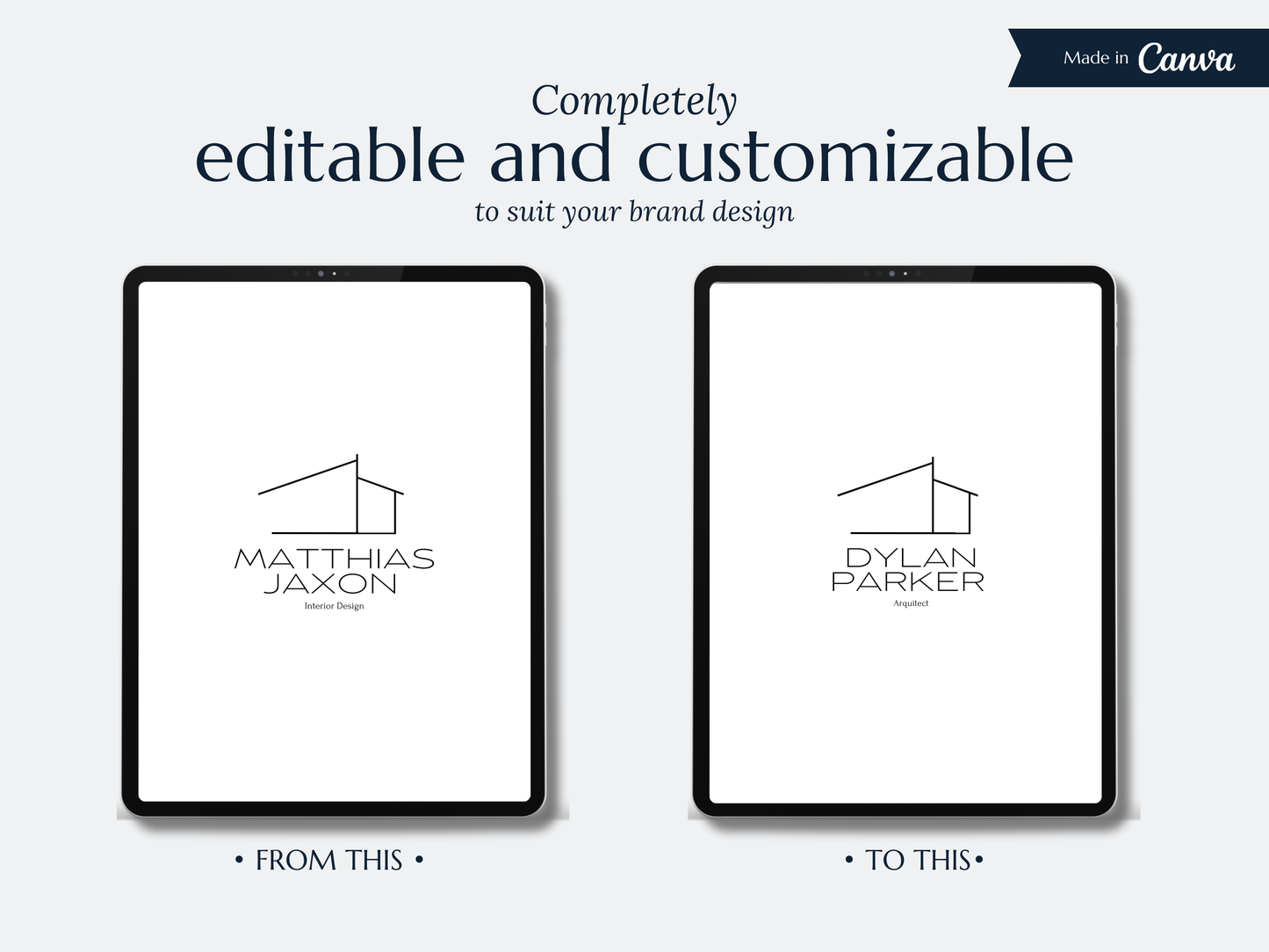 MATTHIAS | Architect & Interior Designer Logo Kit | DIY Black & White Canva Template, Modern Branding