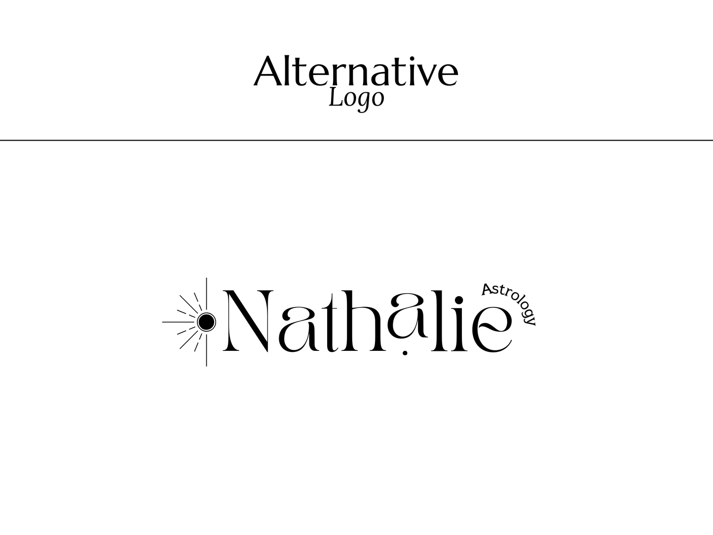 NATHALIE | Astrology & Mystic Logo Kit | DIY Black & White Canva Template, Elegant Branding
