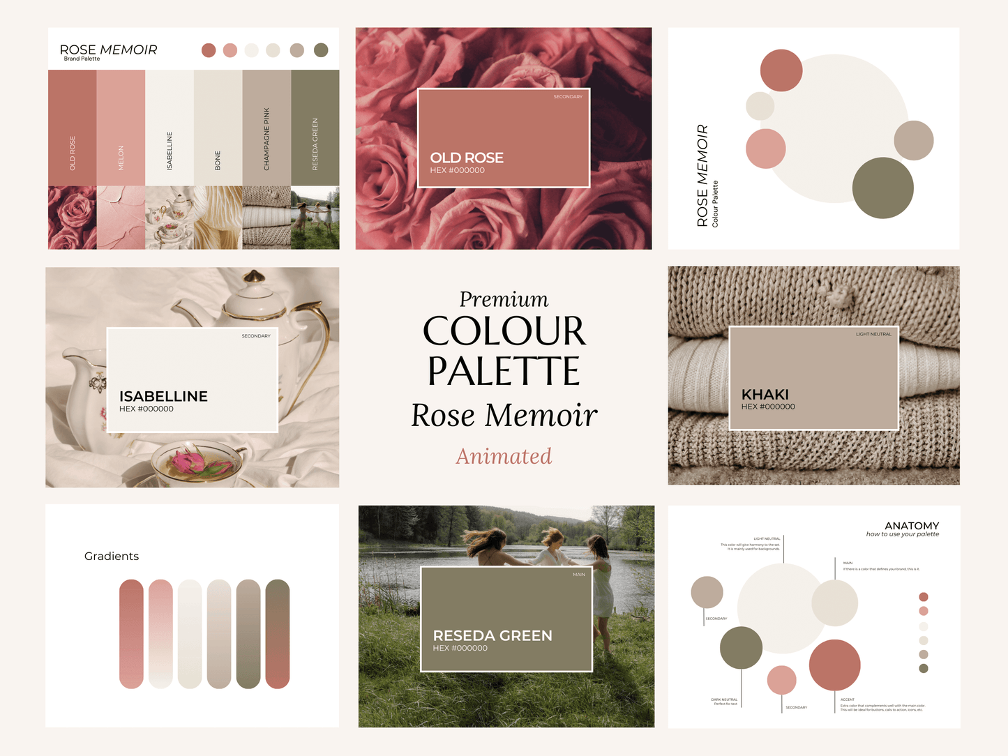 Rose Memoir | Romantic Canva Brand Palette with Hex Codes