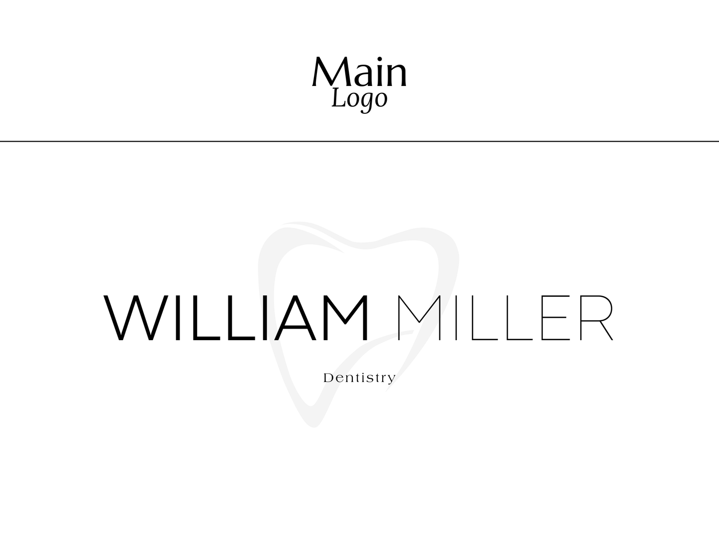 WILLIAM | Dentistry Logo Kit | DIY Black & White Canva Template, Professional Branding Package