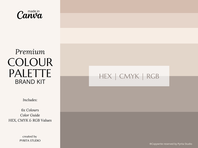 Colour Palettes - Canva Templates - HEX Codes