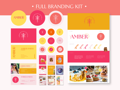 AMBER | BAKER - CHEF | Editable Personal Branding Kit | Canva Templates - Logos, Brand Board, Business Card, Email Signature, Social Media Kit