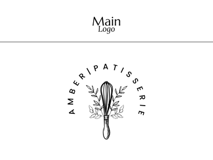 AMBER | Bakery Logo Kit | DIY Canva Design Template, Black & White Elegant Branding