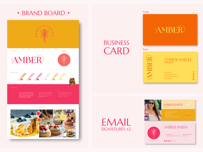AMBER | BAKER - CHEF | Editable Personal Branding Kit | Canva Templates - Logos, Brand Board, Business Card, Email Signature, Social Media Kit