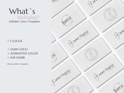 CARTER | Beauty Logo Kit | DIY Black & White Canva Template, Elegant Branding Package
