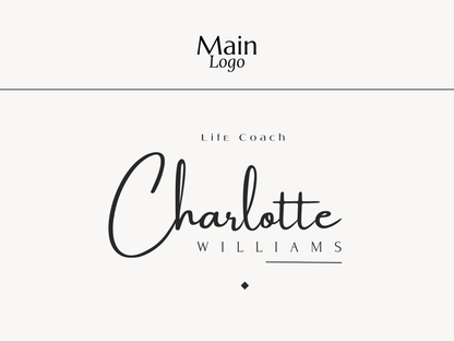 CHARLOTTE | Coach & Expert Logo Kit | DIY Canva Template, Elegant Black & White Design
