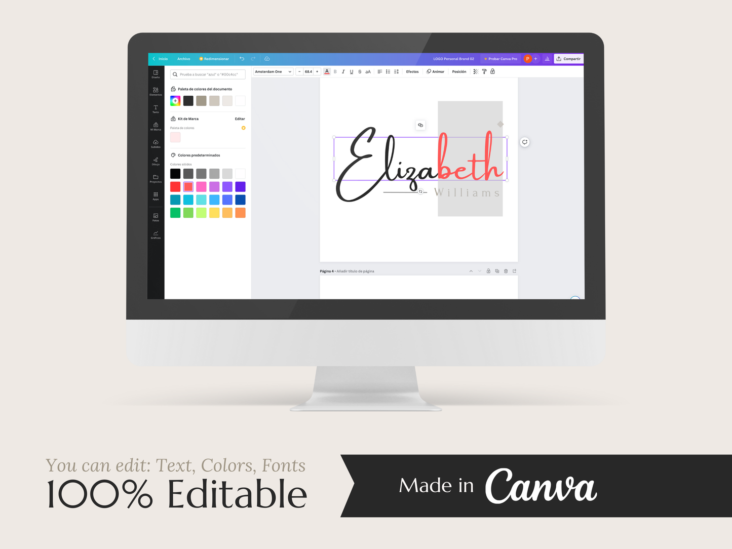 CHARLOTTE | Coach & Expert Logo Kit | DIY Canva Template, Elegant Black & White Design