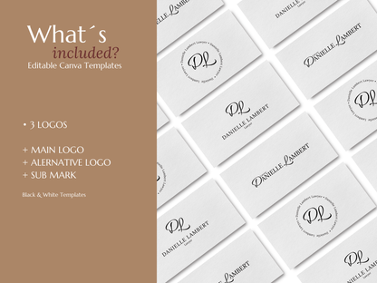 DANIELLE | Lawyer Logo Kit | DIY Black & White Canva Branding Package