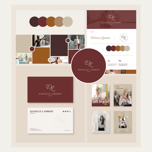 DANIELLE | LAWYER | Editable Personal Branding Kit | Canva Templates - Logos, Brand Board, Business Card, Email Signature, Social Media Kit