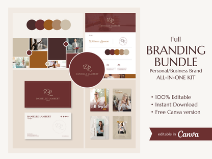 DANIELLE | LAWYER | Editable Personal Branding Kit | Canva Templates - Logos, Brand Board, Business Card, Email Signature, Social Media Kit