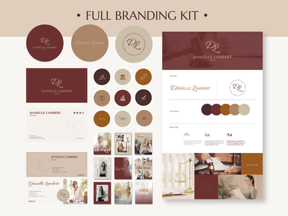 DANIELLE | LAWYER | Editable Personal Branding Kit | Canva Templates - Logos, Brand Board, Business Card, Email Signature, Social Media Kit