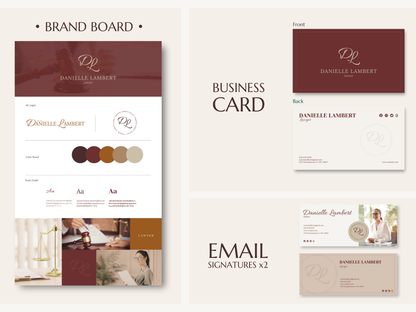 DANIELLE | LAWYER | Editable Personal Branding Kit | Canva Templates - Logos, Brand Board, Business Card, Email Signature, Social Media Kit
