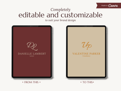 DANIELLE | LAWYER | Editable Personal Branding Kit | Canva Templates - Logos, Brand Board, Business Card, Email Signature, Social Media Kit