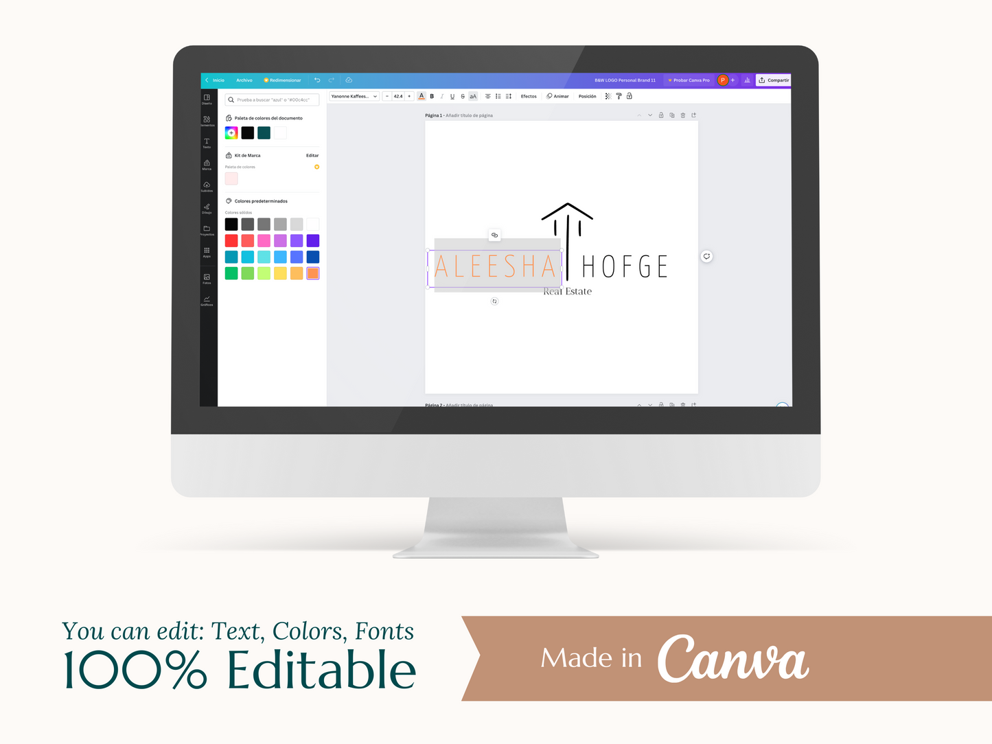EMILY | Realtor, Architect & Interior Designer Logo Kit | DIY Black & White Canva Template