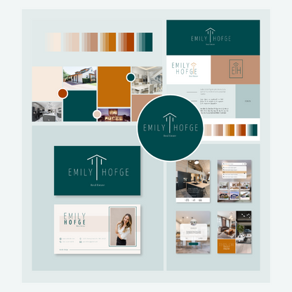 EMILY | REALTOR - REAL ESTATE - ARCHITECT - INTERIOR DESIGNER | DYI Personal Branding Kit | Canva Templates - Logos, Brand Board, Business Card, Email Signature, Social Media Kit