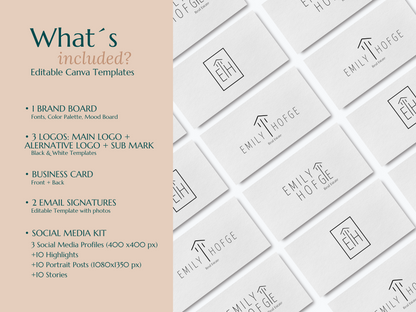 EMILY | REALTOR - REAL ESTATE - ARCHITECT - INTERIOR DESIGNER | DYI Personal Branding Kit | Canva Templates - Logos, Brand Board, Business Card, Email Signature, Social Media Kit