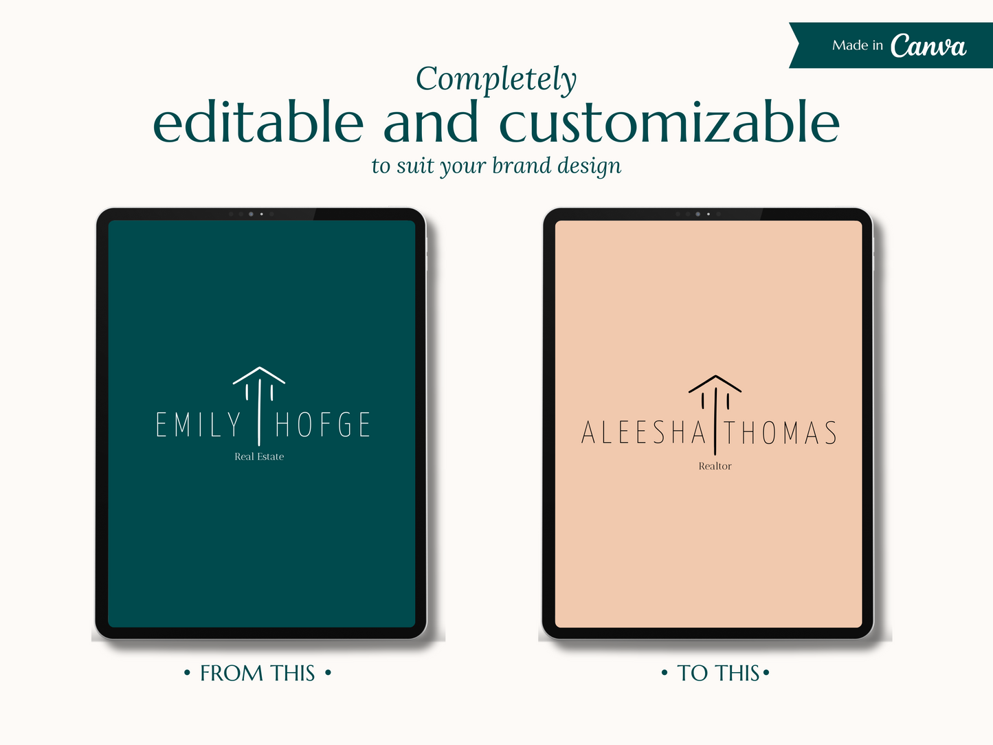 EMILY | REALTOR - REAL ESTATE - ARCHITECT - INTERIOR DESIGNER | DYI Personal Branding Kit | Canva Templates - Logos, Brand Board, Business Card, Email Signature, Social Media Kit