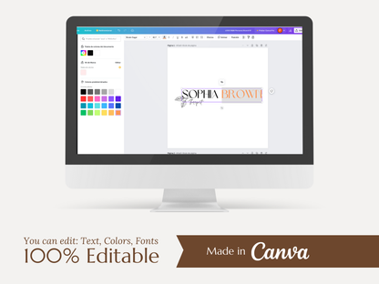 EMMA | Coach & Beauty Logo Kit | DIY Black & White Elegant Canva Template