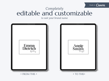 EMMA | Coach - Expert | DIY Logo Design Template, Editable Logo Package, Custom Logo for Business, Modern Logo Set, Black and White Logo Kit, Instant Download