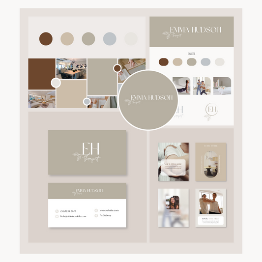 EMMA | THERAPIST - COACH - BEAUTY | DYI Full Personal Branding Kit | Canva Templates - Logos, Brand Board, Business Card, Email Signature, Social Media Kit