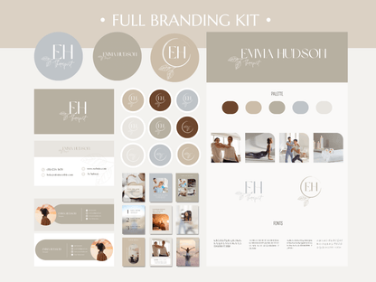 EMMA | THERAPIST - COACH - BEAUTY | DYI Full Personal Branding Kit | Canva Templates - Logos, Brand Board, Business Card, Email Signature, Social Media Kit