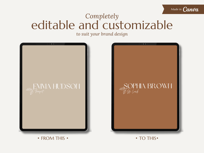 EMMA | THERAPIST - COACH - BEAUTY | DYI Full Personal Branding Kit | Canva Templates - Logos, Brand Board, Business Card, Email Signature, Social Media Kit