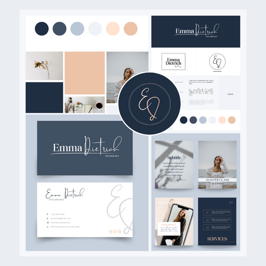 EMMA | COACH EXPERT | DYI Profesional Branding Kit | Canva Templates - Logos, Brand Board, Business Card, Email Signature, Social Media Kit