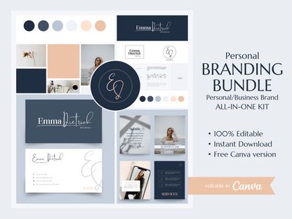 EMMA | COACH EXPERT | DYI Profesional Branding Kit | Canva Templates - Logos, Brand Board, Business Card, Email Signature, Social Media Kit