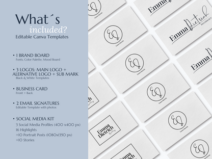 EMMA | COACH EXPERT | DYI Profesional Branding Kit | Canva Templates - Logos, Brand Board, Business Card, Email Signature, Social Media Kit