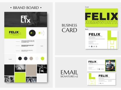 FELIX | TRAINER - FITNESS | Editable Personal Branding Kit | Canva Templates - Logos, Brand Board, Business Card, Email Signature, Social Media Kit