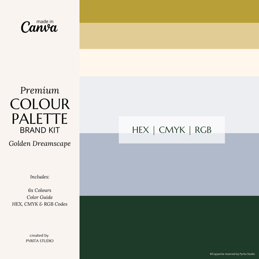 Golden Dreamscape | Premium Canva Color Palette with Hex Codes