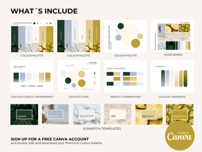Golden Dreamscape | Premium Canva Color Palette with Hex Codes