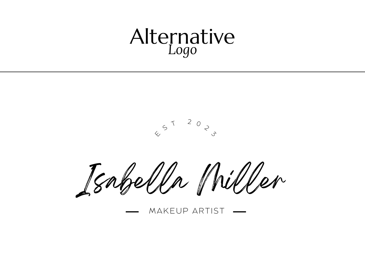 ISABELLA | Beauty & Makeup Artist Logo Kit | DIY Black & White Canva Template, Modern Branding Design