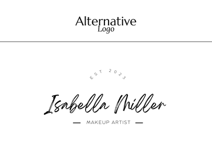 ISABELLA | Beauty & Makeup Artist Logo Kit | DIY Black & White Canva Template, Modern Branding Design